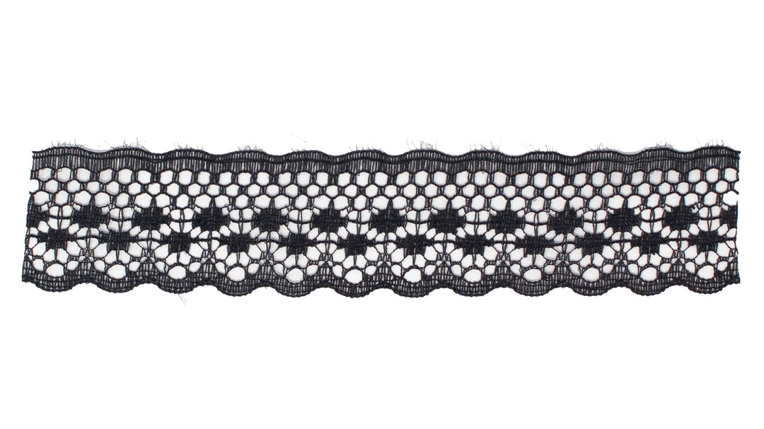 Scalloped Openwork Nylon Lace Trim - 1 1/4-inch, 55-Pack