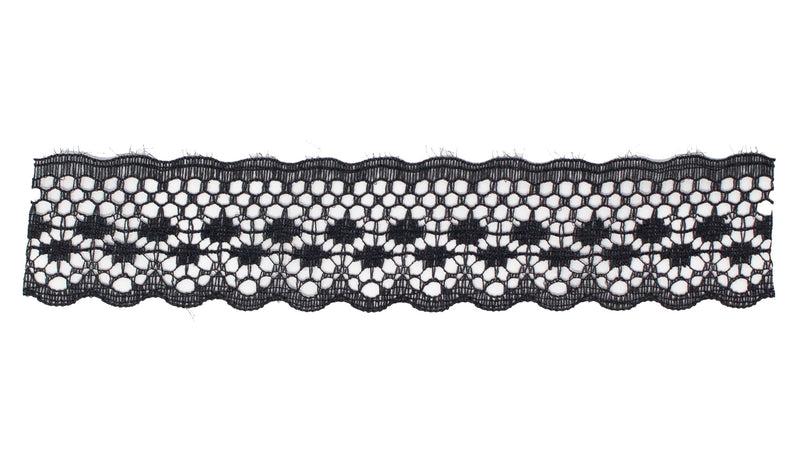 Scalloped Openwork Nylon Lace Trim - 1 1/4-inch, 55-Pack