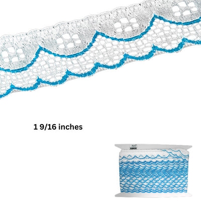 Vibrant Ruffled Nylon Lace Trim – 1 9/16 Inch Width, 36-Pack