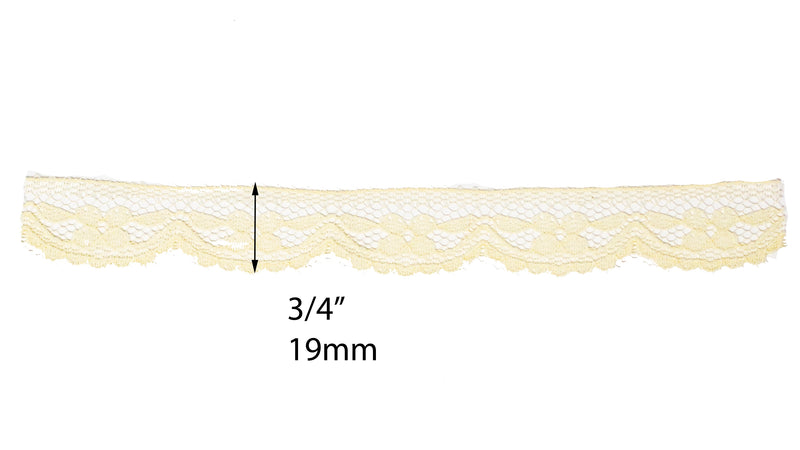 Scalloped Nylon Lace Trim – 3/4-Inch (19mm)