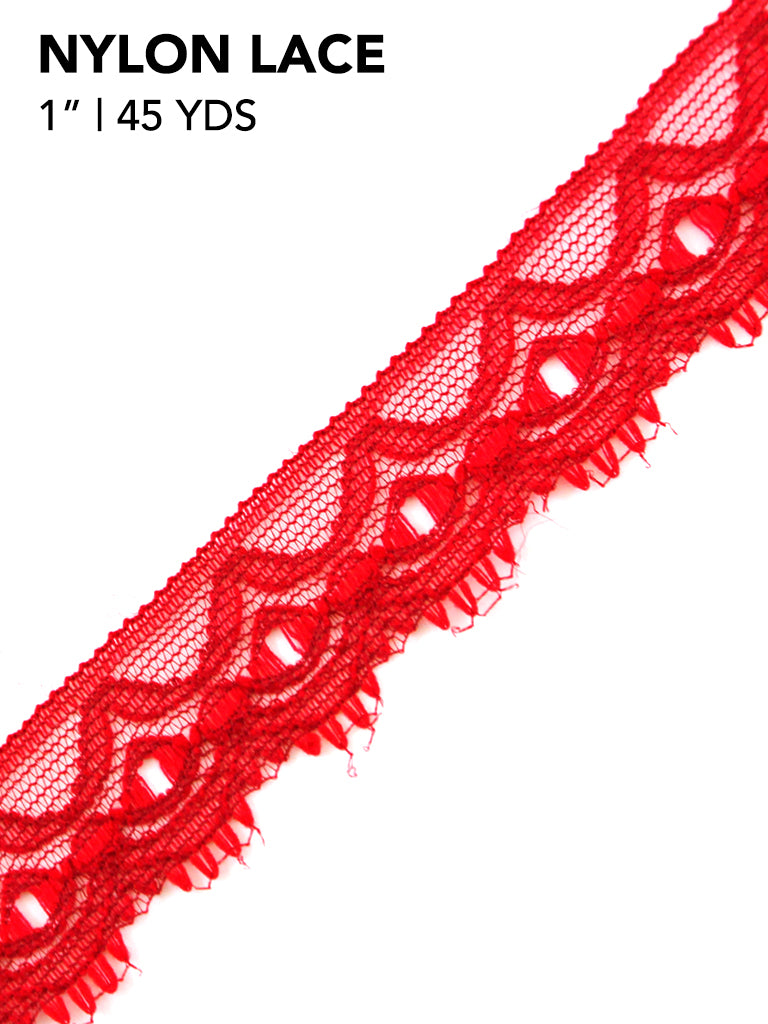 Elegant Nylon Lace Trim - 1-Inch Wide,, 45-Pack
