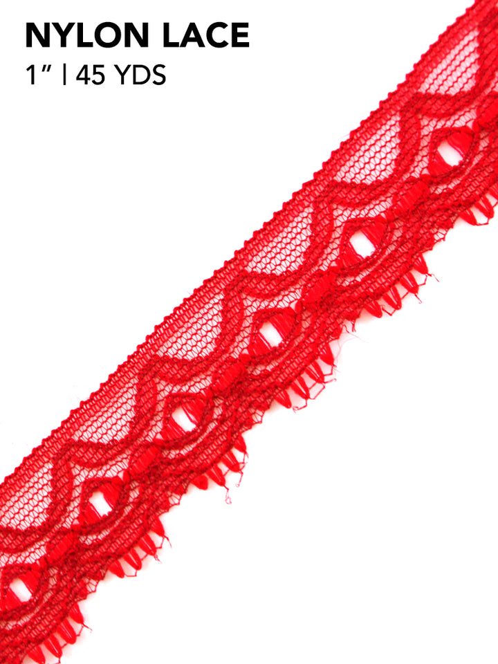 Elegant Nylon Lace Trim - 1-Inch Wide,, 45-Pack