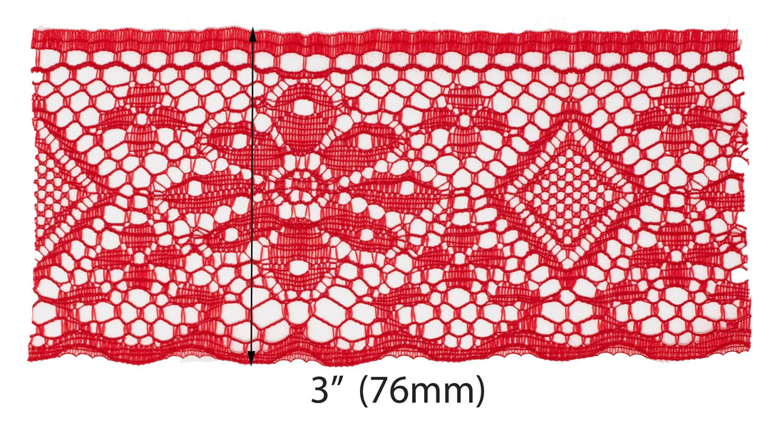 Elegant Nylon Lace Trim - 1-Inch Wide,, 45-Pack