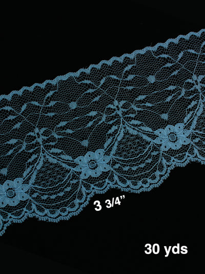 Elegant Floral Nylon Lace - 3 3/4" Wide (95mm), 30Yards Pack