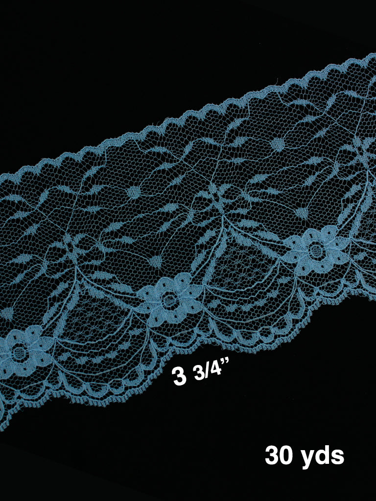 Elegant Floral Nylon Lace - 3 3/4" Wide (95mm), 30Yards Pack