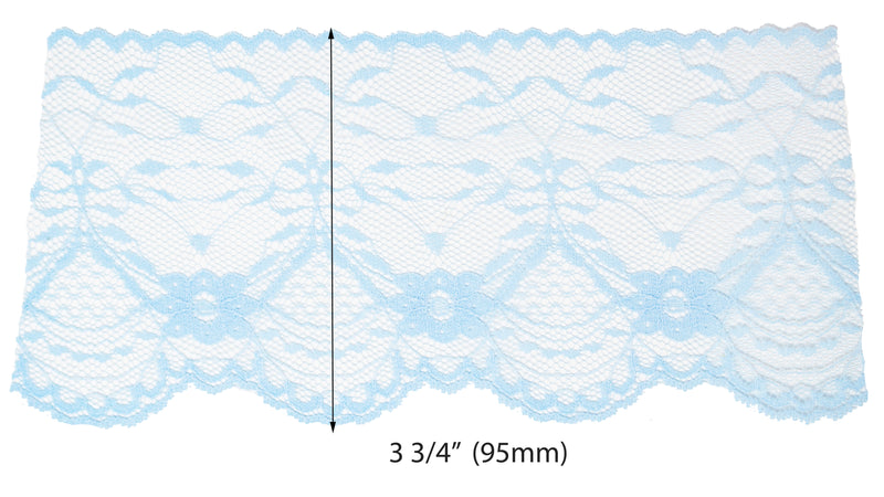 Elegant Floral Nylon Lace - 3 3/4" Wide (95mm)