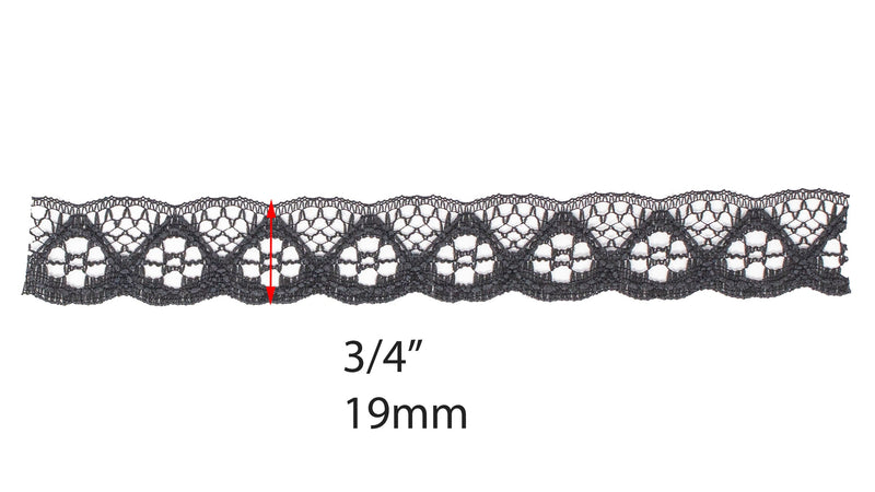 Elegant Nylon Lace Trim - 3/4-inch (19mm)