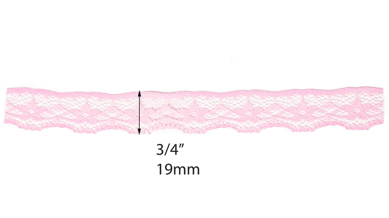 Delicate Nylon Lace Trim – 3/4-inch (19mm), 50-Pack