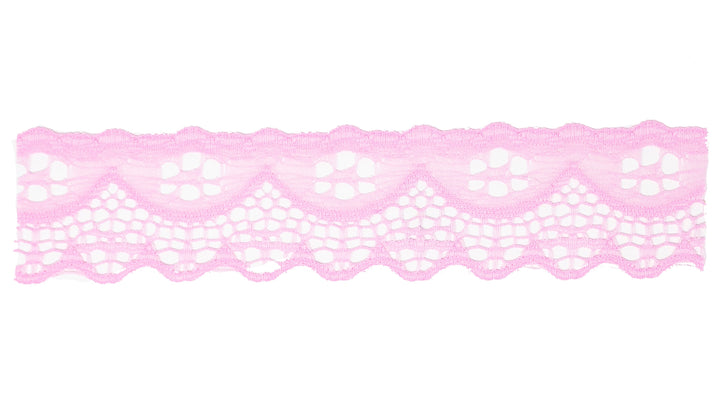 Nylon Lace Trim - 1 1/2 Inch Scalloped Edge (YDS), 50-Pack