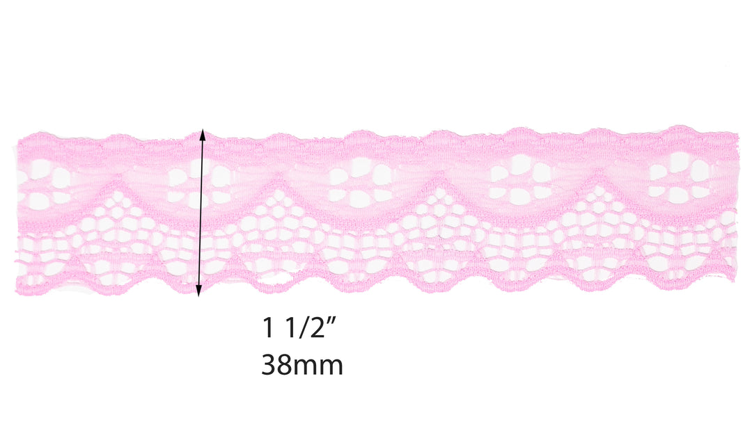 Nylon Lace Trim - 1 1/2 Inch Scalloped Edge (YDS)
