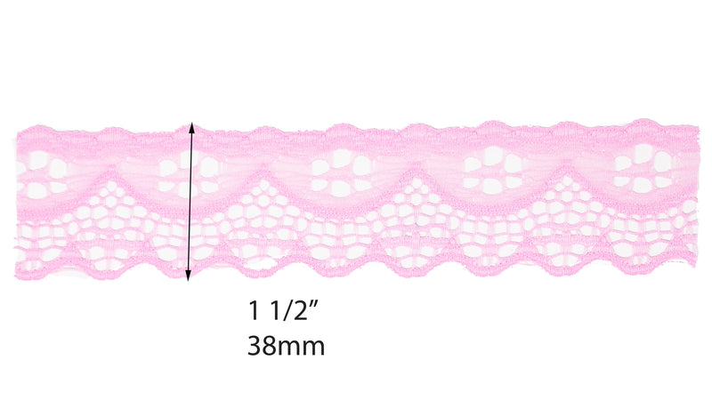 Nylon Lace Trim - 1 1/2 Inch Scalloped Edge (YDS)