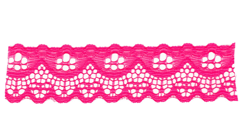 Nylon Lace Trim - 1 1/2 Inch Scalloped Edge (YDS), 50-Pack