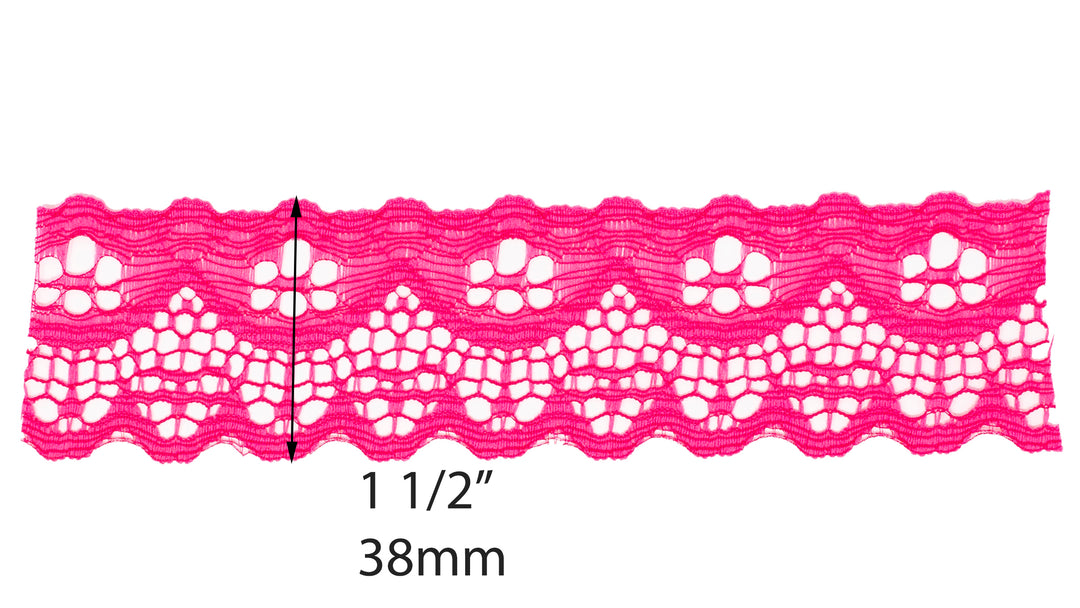 Nylon Lace Trim - 1 1/2 Inch Scalloped Edge (YDS)
