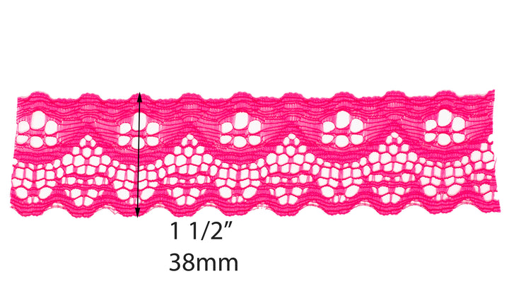 Nylon Lace Trim - 1 1/2 Inch Scalloped Edge (YDS)