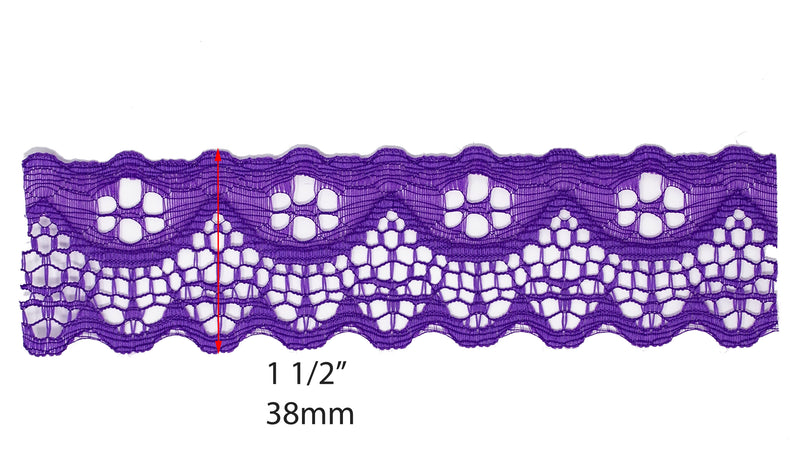 Nylon Lace Trim - 1 1/2 Inch Scalloped Edge (YDS)