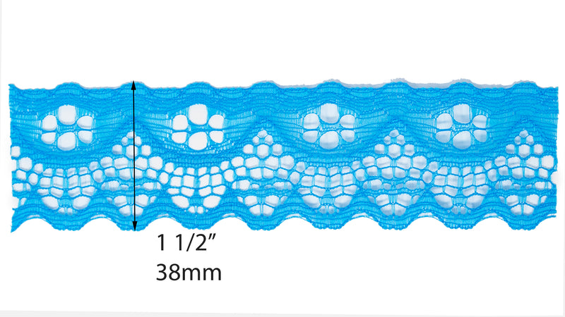 Nylon Lace Trim - 1 1/2 Inch Scalloped Edge (YDS)