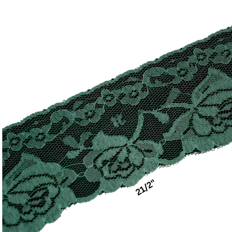 Premium Floral Nylon Lace Trim – 2 1/2 Inches Wide, 55-Pack