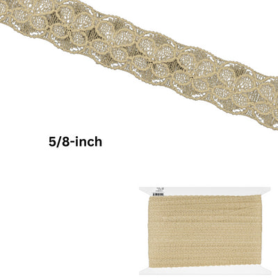 Elegant Floral Nylon Lace Trim - 5/8-inch, 60-Pack