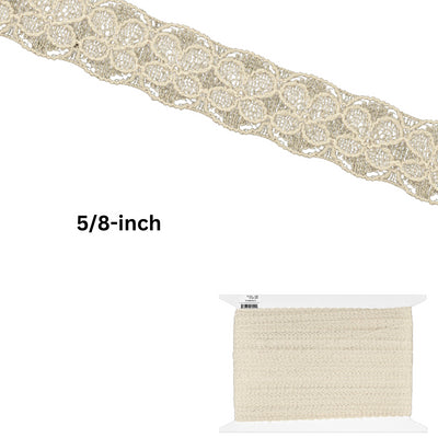 Elegant Floral Nylon Lace Trim - 5/8-inch, 60-Pack