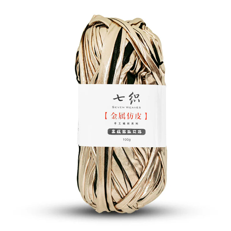 Luxurious Metallic T-Shirt Yarn – 100 Grams of Shiny Knitting Fabric for Chic DIY Creations