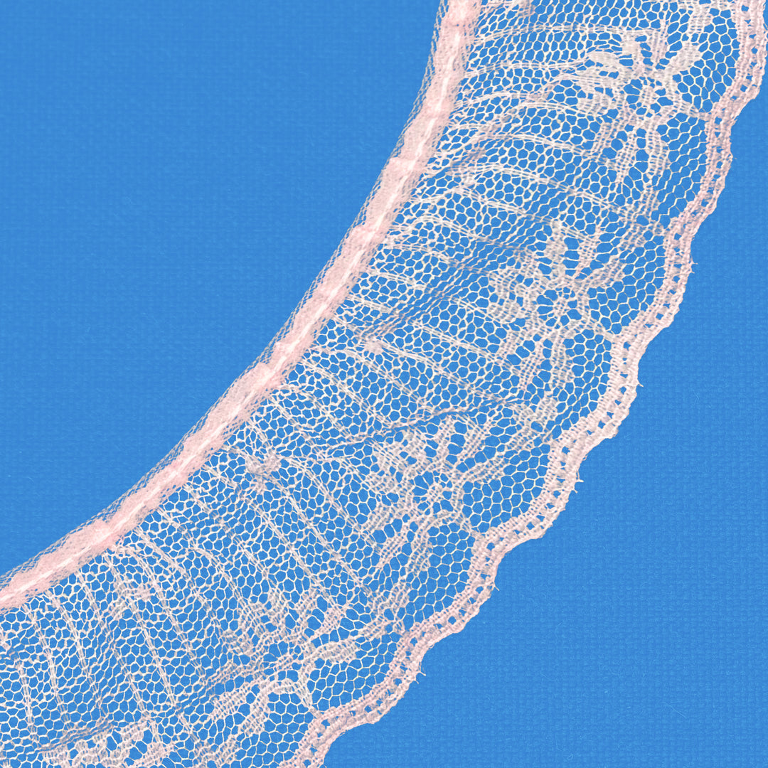 Ruffle Nylon Lace, 2 in, Pink