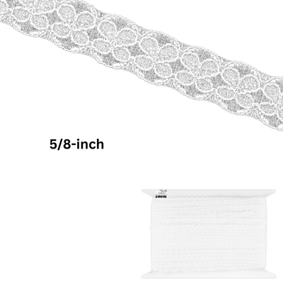 Elegant Floral Nylon Lace Trim - 5/8-inch