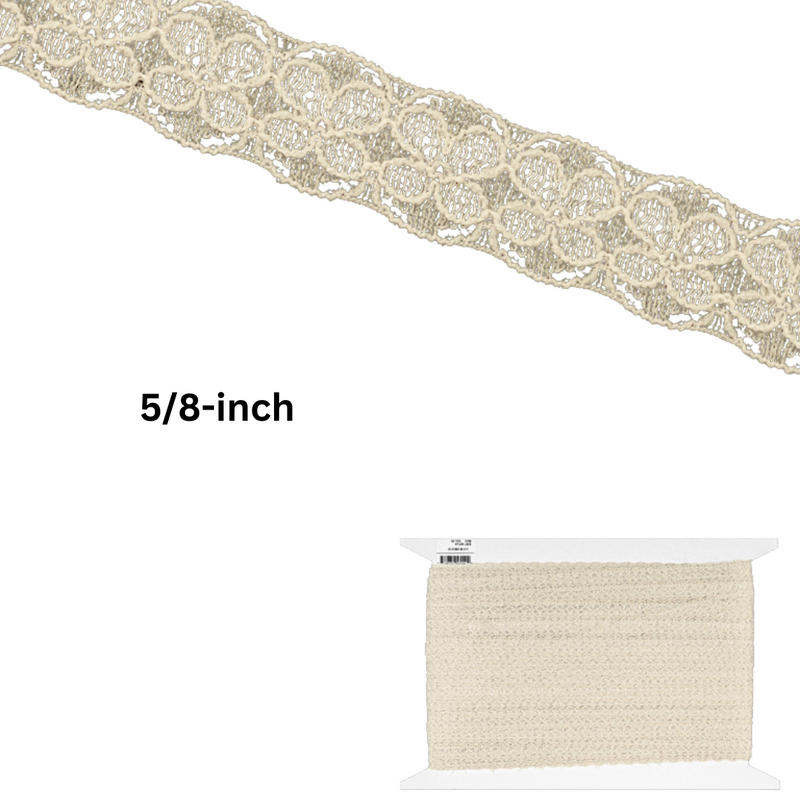 Elegant Floral Nylon Lace Trim - 5/8-inch