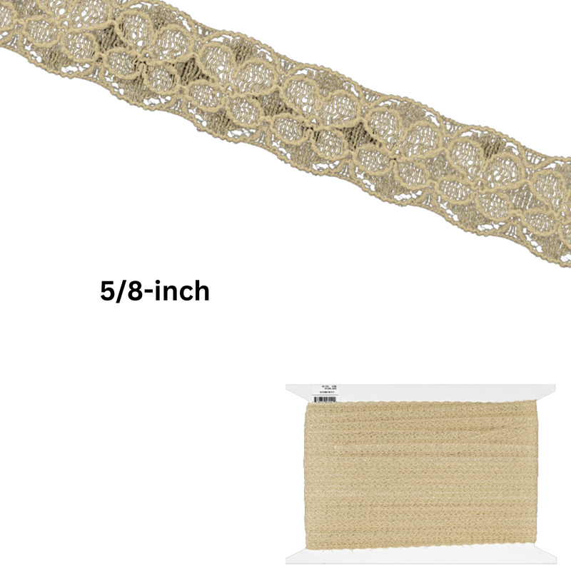 Elegant Floral Nylon Lace Trim - 5/8-inch