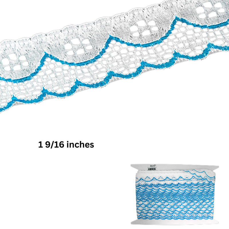 Vibrant Ruffled Nylon Lace Trim – 1 9/16 Inch Width