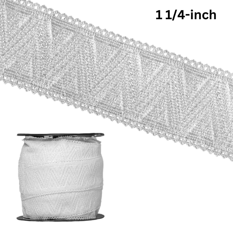 Premium Elastic Geometric Lace Trim - 1 1/4-Inch