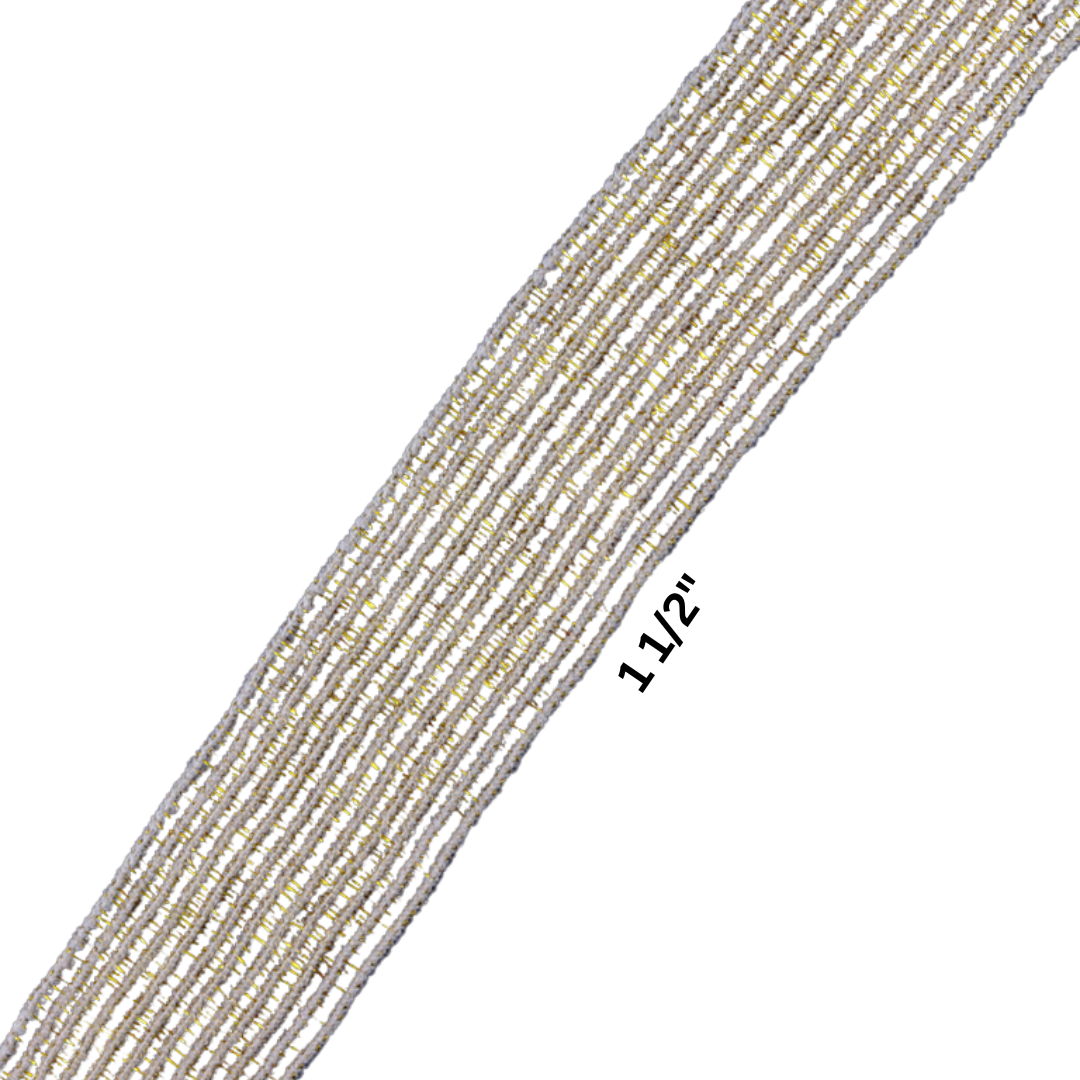 Elastic Metallic Lace Trim – 1 1/2" Wide