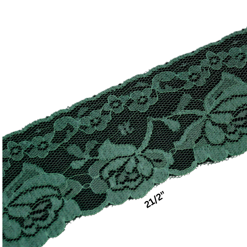 Premium Floral Nylon Lace Trim – 2 1/2 Inches Wide