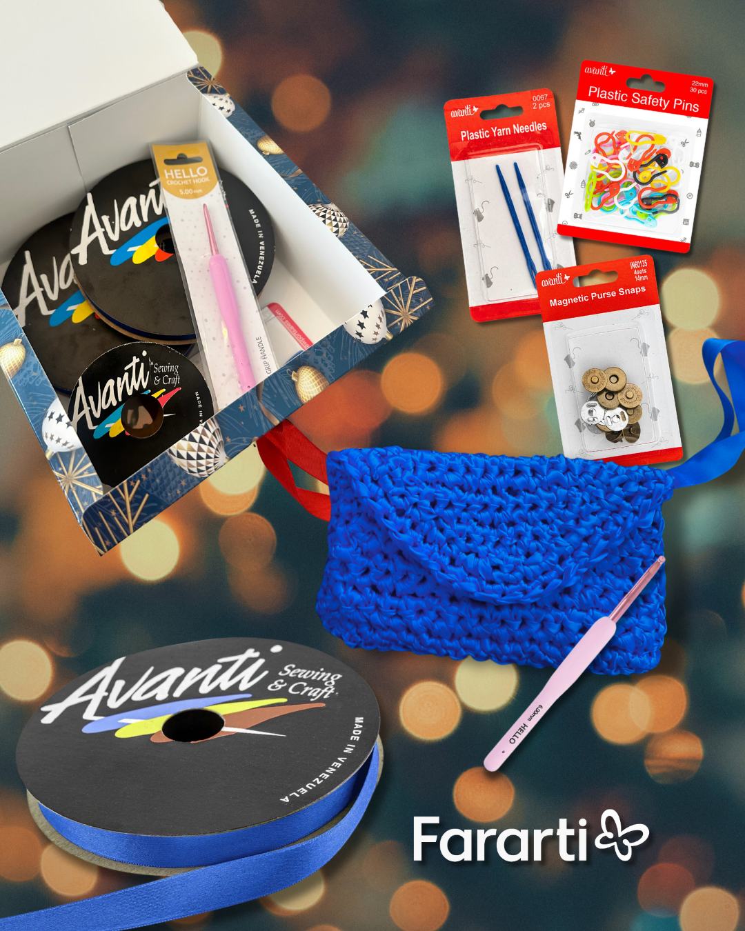 Holiday Clutch Purse DIY Crochet Gift Box – Avanti Satin Ribbon Edition