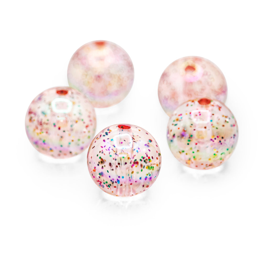 Radiant Glossy Acrylic Beads – 16 mm with 2 mm Hole, 5-Piece