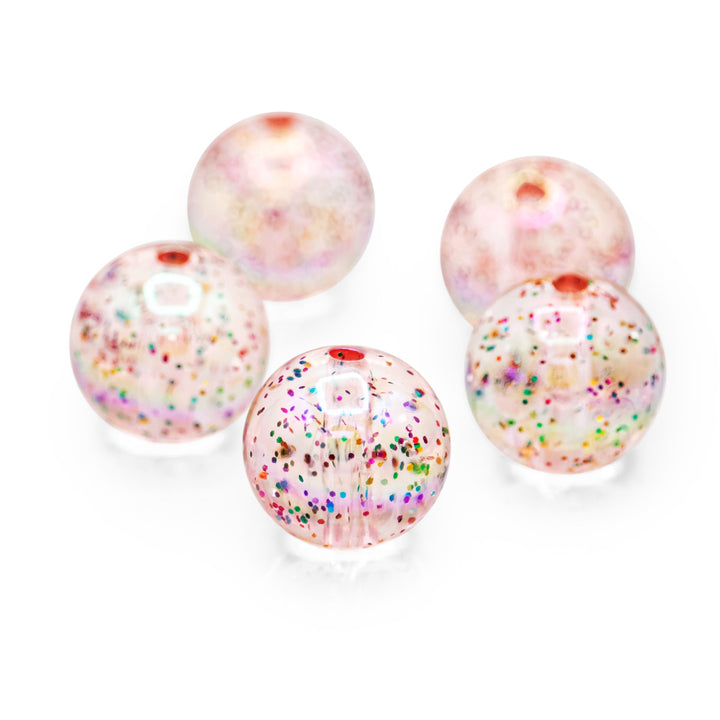 Radiant Glossy Acrylic Beads – 16 mm with 2 mm Hole, 5-Piece