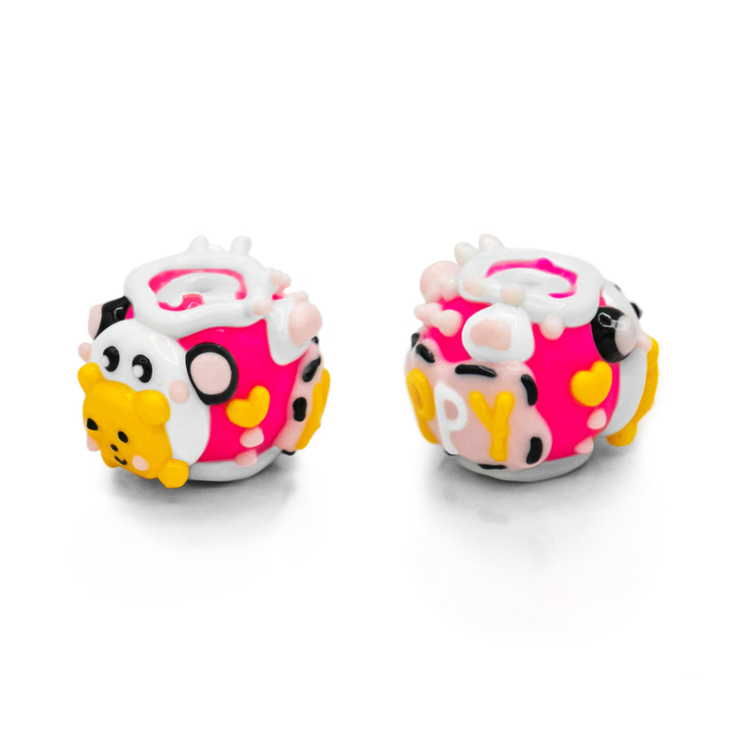 Dazzling Multicolor Glossy D.Bead – 16 mm with 2 mm Hole (Single or 12-Pack)