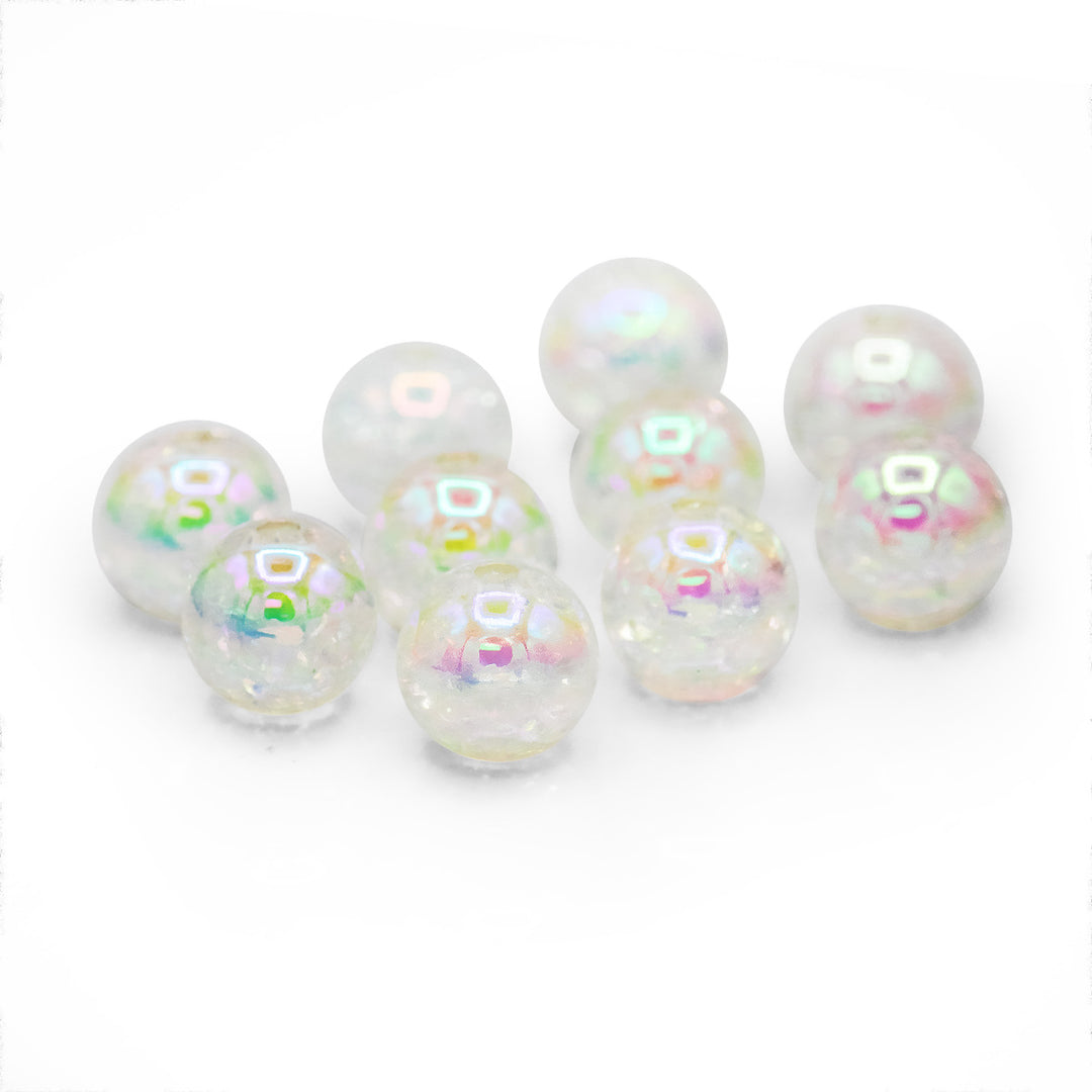 Glossy Clear GL Beads, 12 mm with 2 mm Hole – 10-Piece Set