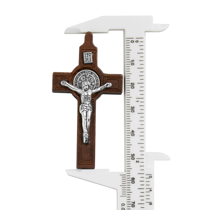 Glossy Wood & Metal Cross Pendant – Single & 12-Pack Options