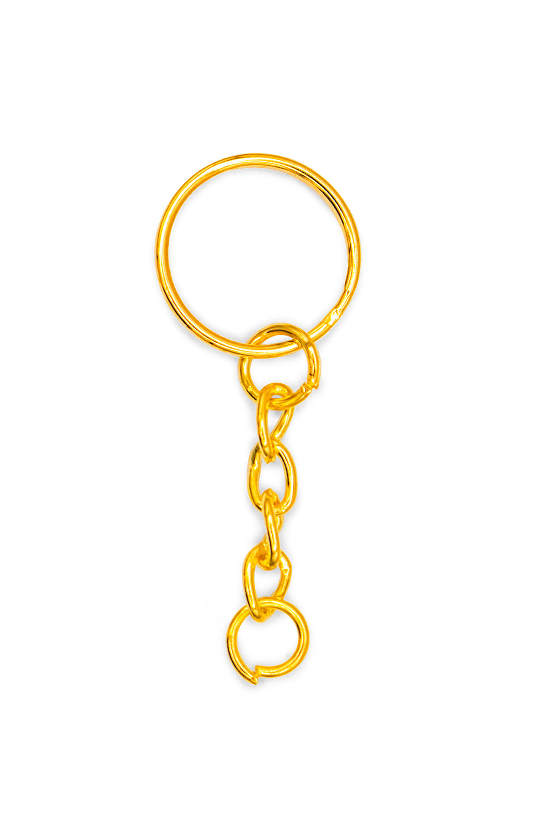 Sleek Metal Key Rings with Chain – Set of 12