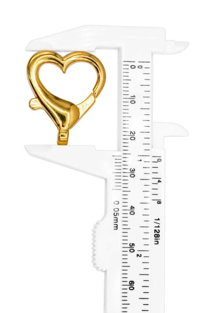Elegant Heart Key Ring 22 mm – 5 Pieces