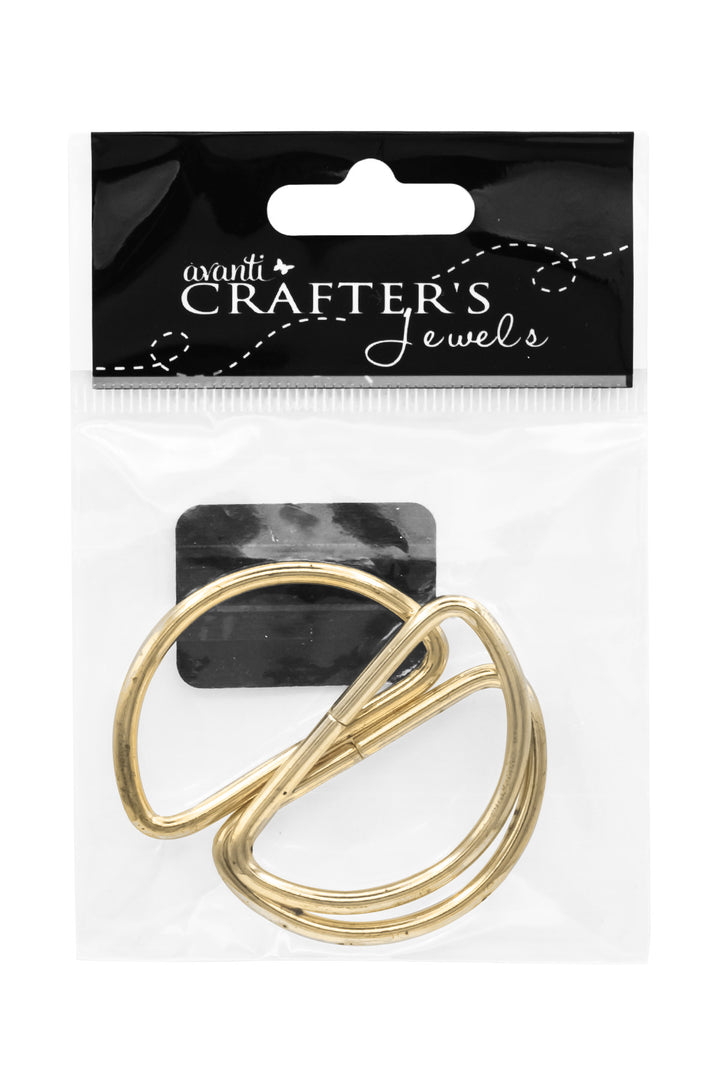 Chic Matte Metal D-Rings, 38 mm — 3-Pack