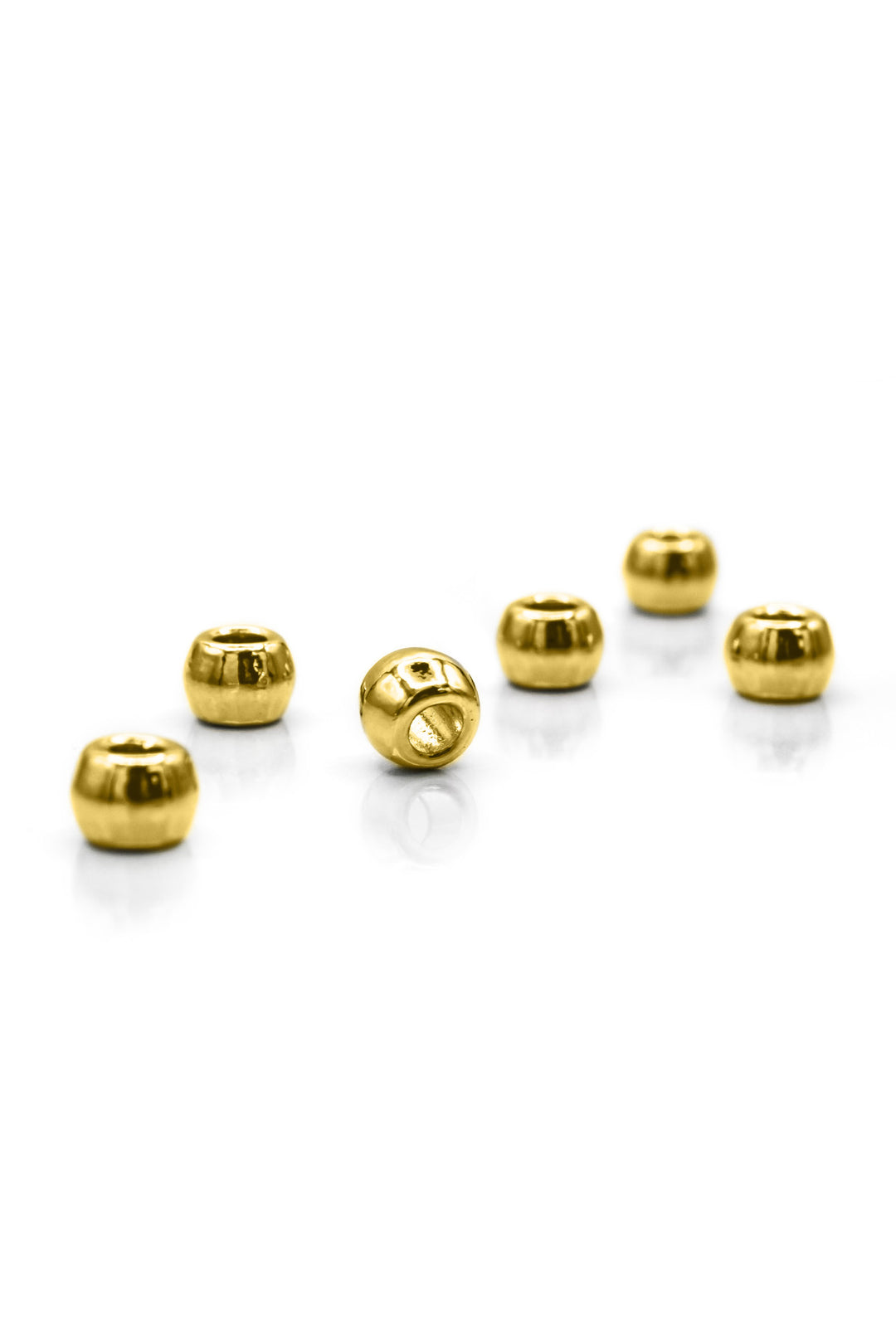 Elegant Matte Metal Plate Beads — 4 mm Hole,6 pcs