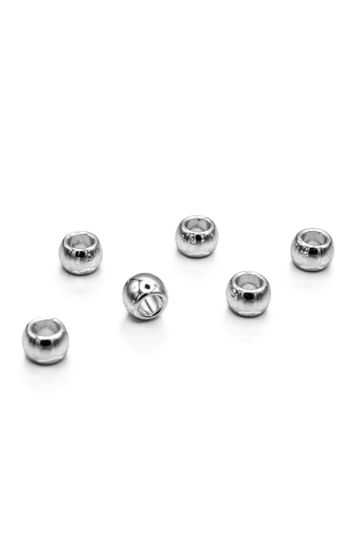 Elegant Matte Plate Beads – 4 mm Hole, 6 Pieces