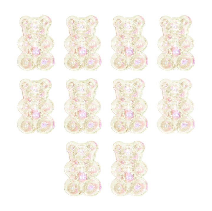 Charming AB Bear Bead, 10 × 16 mm — Glossy Delight in Every Color