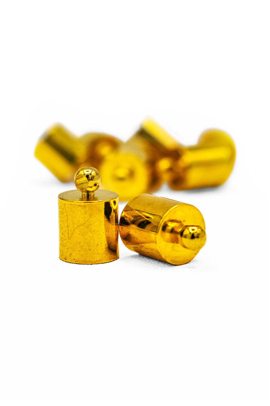 Gleaming Matte Gold 8 mm Beads with 2 mm Hole, 10 Pieces