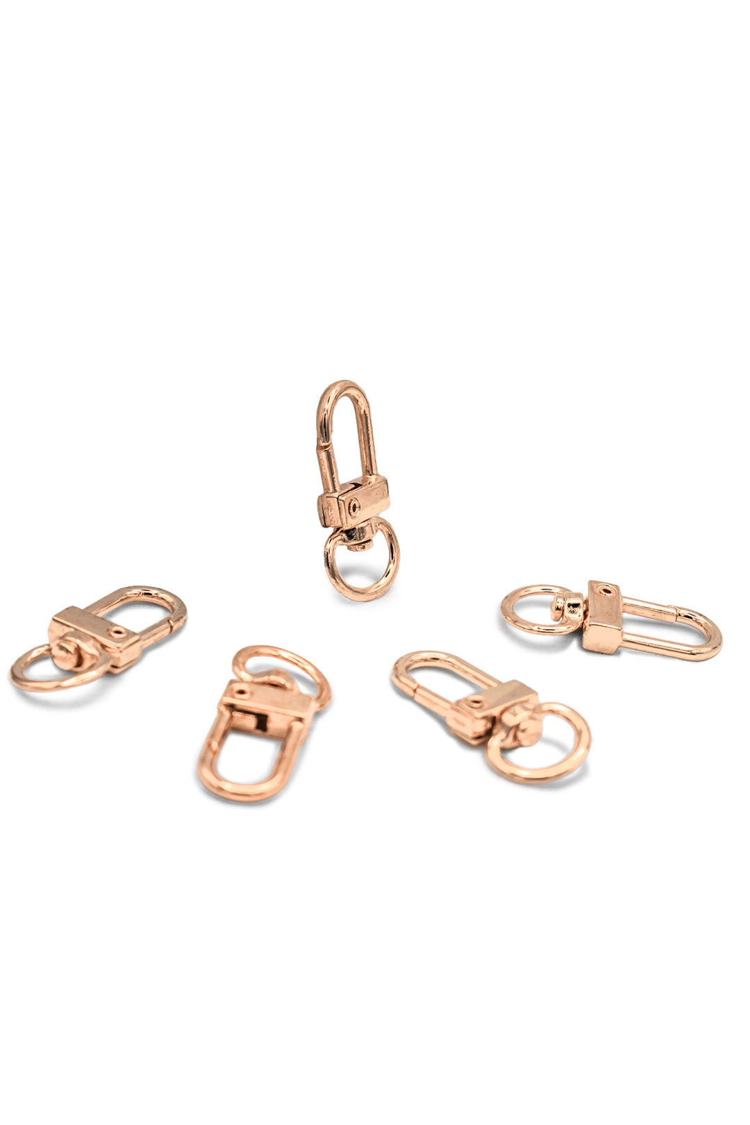 Elegant Matte Rose Gold Swivel Snap Hooks, 5 Pieces
