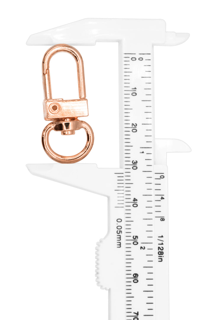 Elegant Matte Rose Gold Swivel Snap Hooks, 5 Pieces