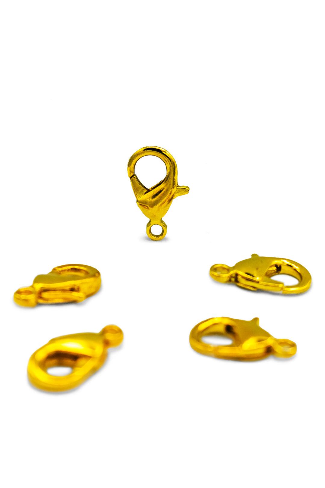 Premium 12 mm Gold-Plated Clasps — Set of 5pcs Matte Real Gold & Silver