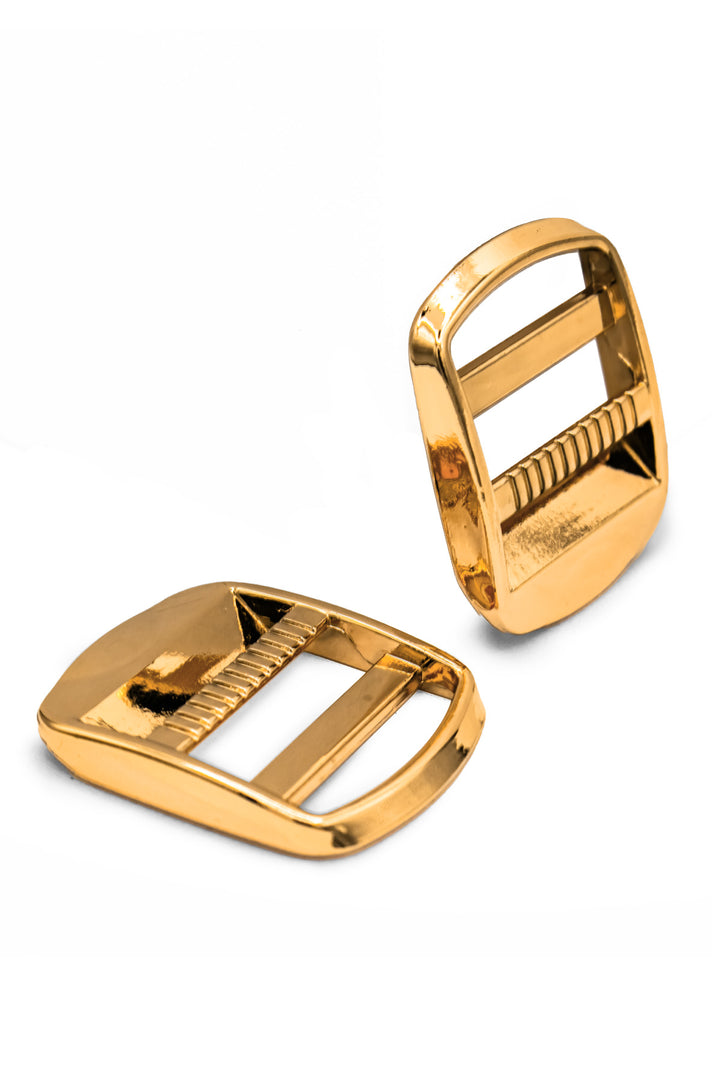 Premium Metal Buckle Set – 25 mm Matte Gold & Copper, 2 Pieces