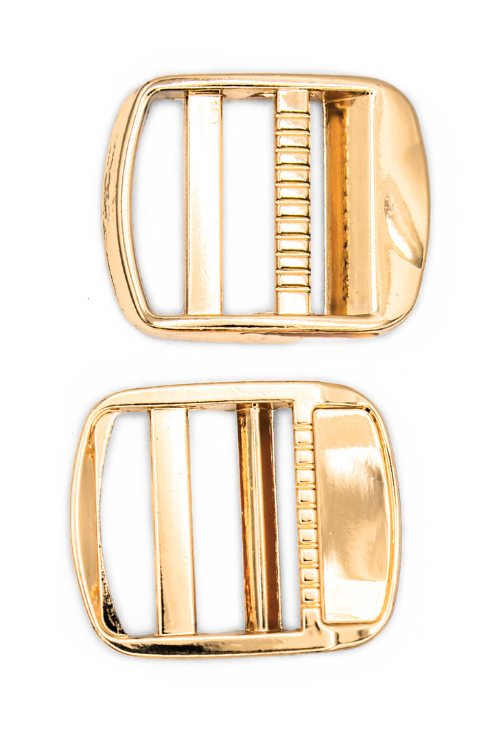 Premium Metal Buckle Set – 25 mm Matte Gold & Copper, 2 Pieces